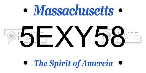 5EXY58 Massachusetts License Plate