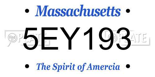 5EY193 Massachusetts License Plate