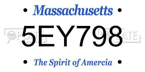 5EY798 Massachusetts License Plate