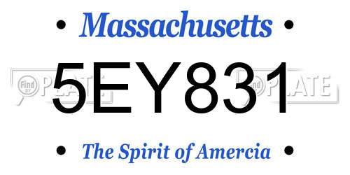5EY831 Massachusetts License Plate