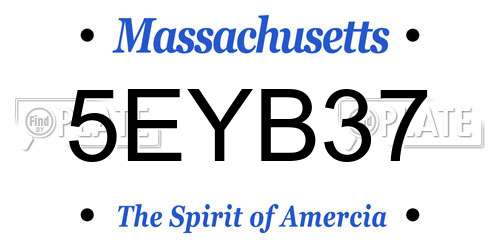 5EYB37 Massachusetts License Plate