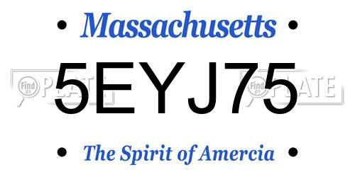 5EYJ75 Massachusetts License Plate