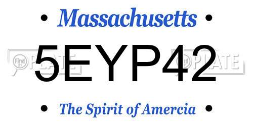 5EYP42 Massachusetts License Plate