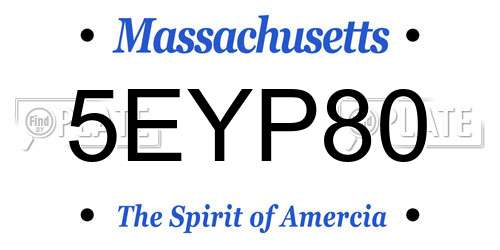 5EYP80 Massachusetts License Plate