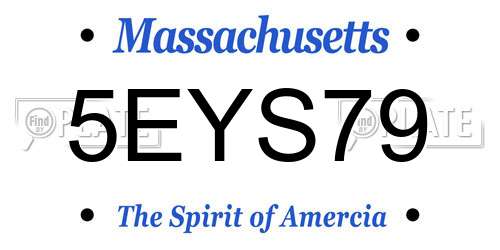 5EYS79 Massachusetts License Plate