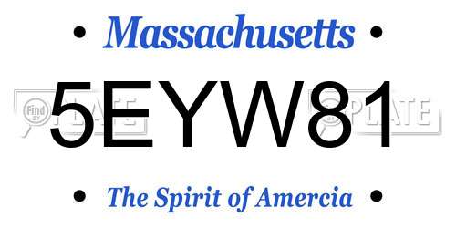 5EYW81 Massachusetts License Plate