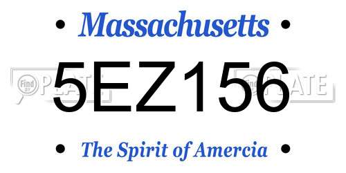 5EZ156 Massachusetts License Plate