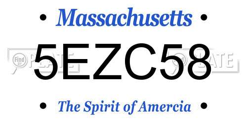5EZC58 Massachusetts License Plate