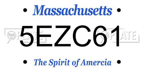 5EZC61 Massachusetts License Plate