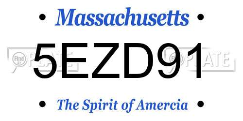 5EZD91 Massachusetts License Plate