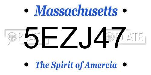 5EZJ47 Massachusetts License Plate