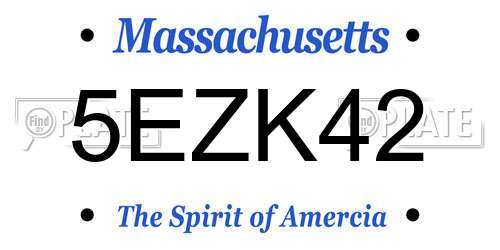 5EZK42 Massachusetts License Plate