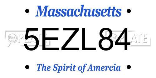 5EZL84 Massachusetts License Plate