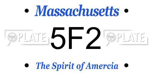 5F2 Massachusetts License Plate
