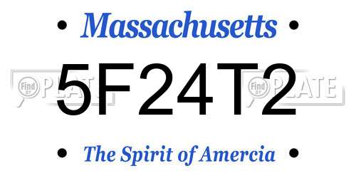 5F24T2 Massachusetts License Plate