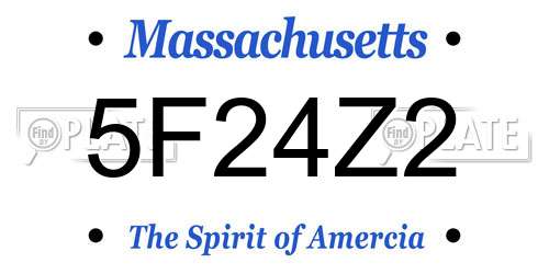 5F24Z2 Massachusetts License Plate