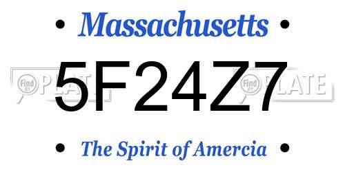 5F24Z7 Massachusetts License Plate
