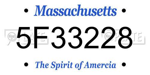 5F33228 Massachusetts License Plate