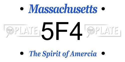 5F4 Massachusetts License Plate