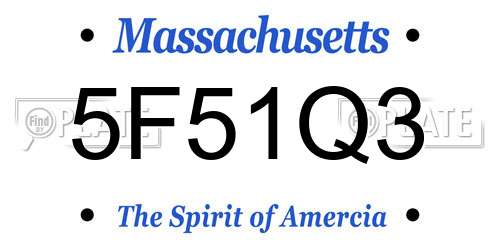 5F51Q3 Massachusetts License Plate