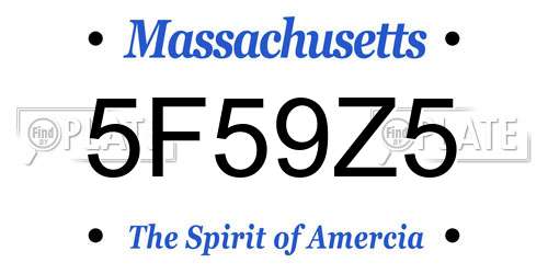 5F59Z5 Massachusetts License Plate