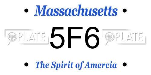 5F6 Massachusetts License Plate