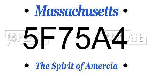 5F75A4 Massachusetts License Plate