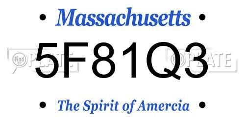 5F81Q3 Massachusetts License Plate