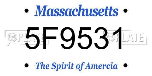 5F9531 Massachusetts License Plate