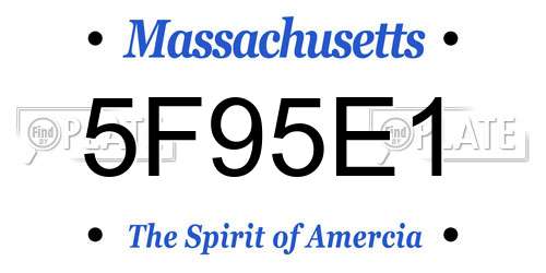 5F95E1 Massachusetts License Plate
