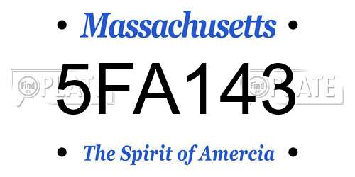 5FA143 Massachusetts License Plate