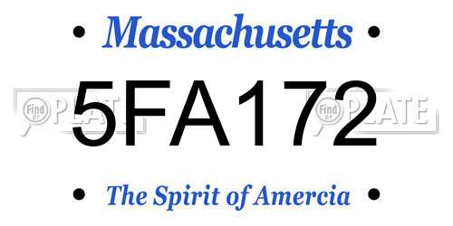 5FA172 Massachusetts License Plate