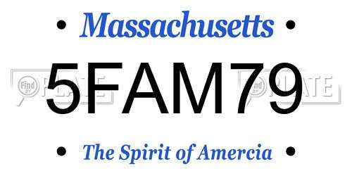 5FAM79 Massachusetts License Plate