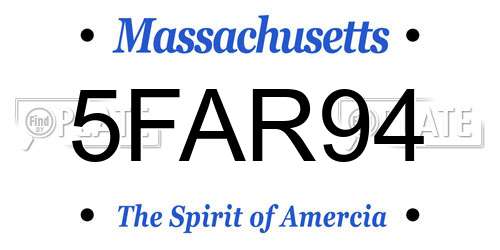 5FAR94 Massachusetts License Plate