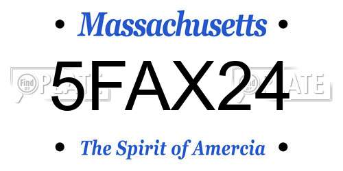 5FAX24 Massachusetts License Plate
