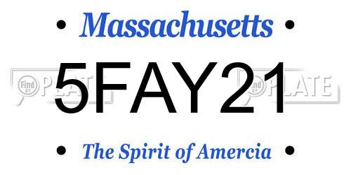 5FAY21 Massachusetts License Plate