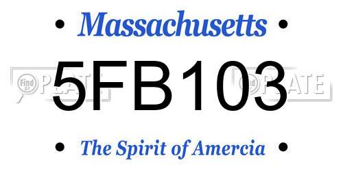 5FB103 Massachusetts License Plate