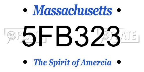 5FB323 Massachusetts License Plate