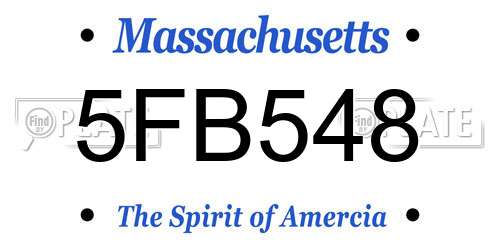 5FB548 Massachusetts License Plate