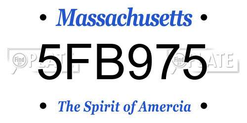 5FB975 Massachusetts License Plate