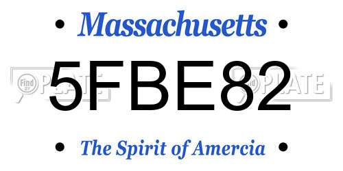 5FBE82 Massachusetts License Plate