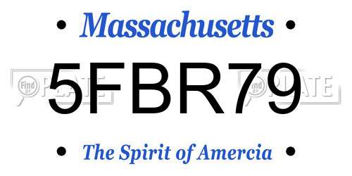 5FBR79 Massachusetts License Plate