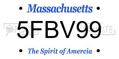 5FBV99 Massachusetts License Plate