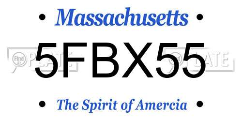 5FBX55 Massachusetts License Plate