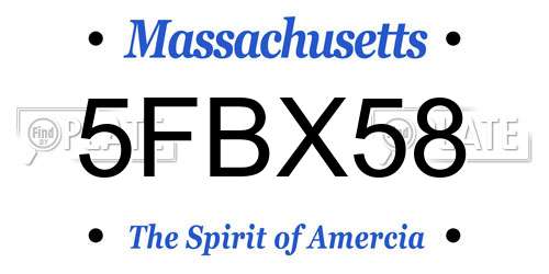 5FBX58 Massachusetts License Plate