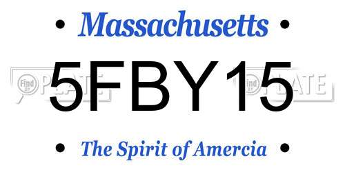 5FBY15 Massachusetts License Plate