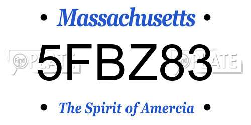 5FBZ83 Massachusetts License Plate