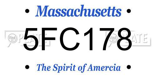 5FC178 Massachusetts License Plate