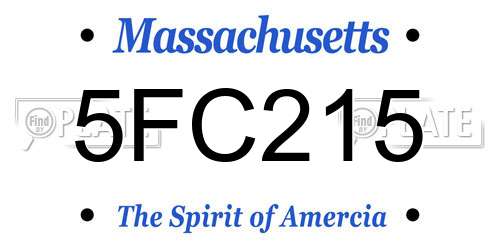 5FC215 Massachusetts License Plate