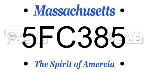5FC385 Massachusetts License Plate